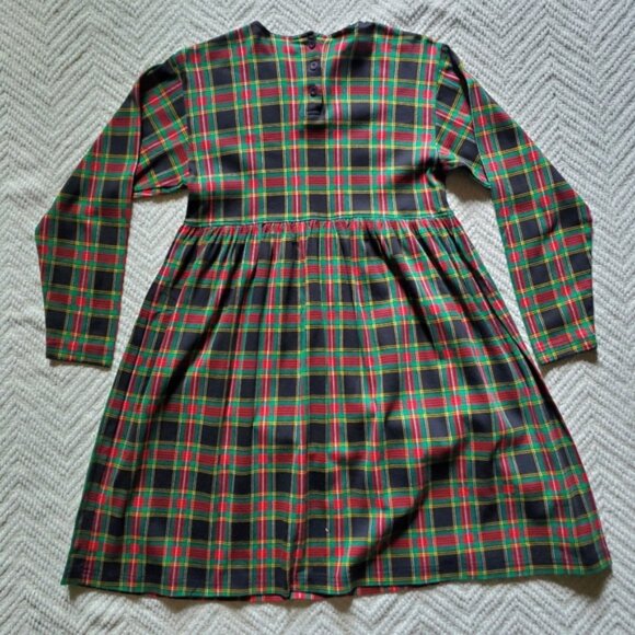 Vintage plaid A-line babydoll long sleeve dress - Picture 6 of 6
